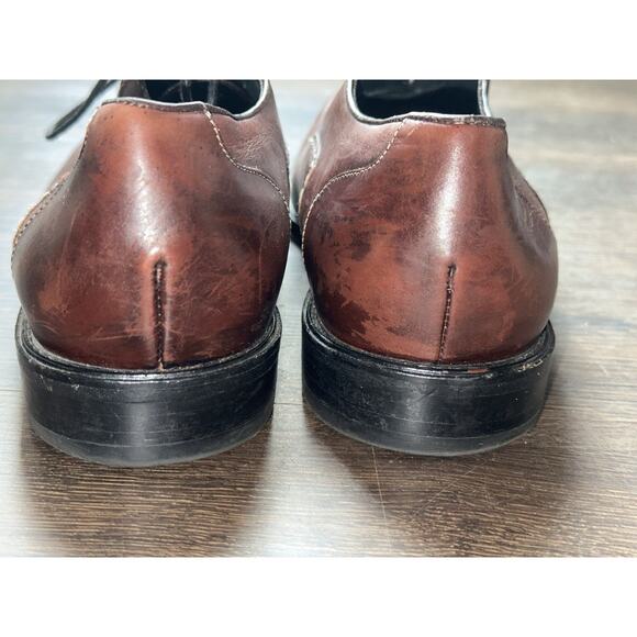 Belvedere Shoes Mens SZ 11 Burgundy Oxford Gen. Alligator Saddle Brogue Handmade